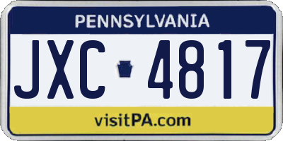 PA license plate JXC4817