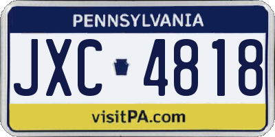 PA license plate JXC4818