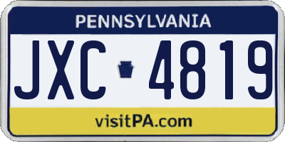 PA license plate JXC4819
