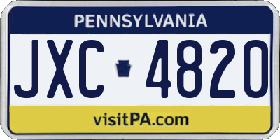 PA license plate JXC4820