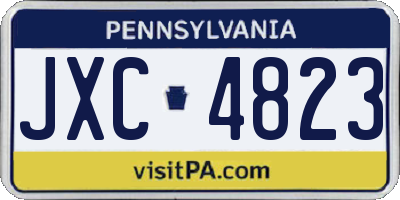 PA license plate JXC4823
