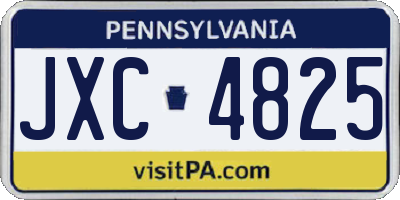PA license plate JXC4825