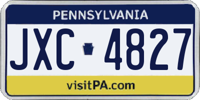 PA license plate JXC4827