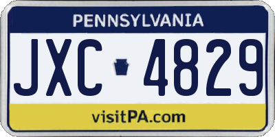 PA license plate JXC4829