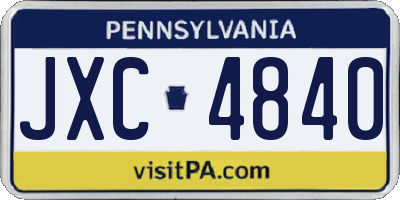 PA license plate JXC4840