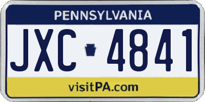 PA license plate JXC4841