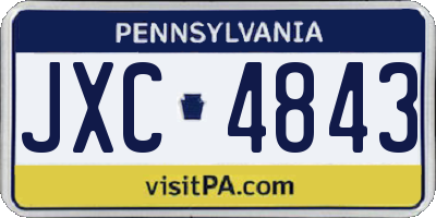 PA license plate JXC4843