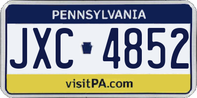 PA license plate JXC4852