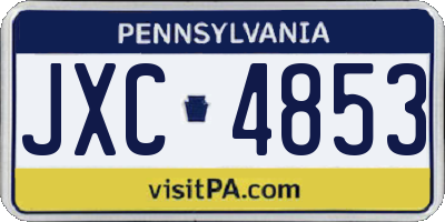 PA license plate JXC4853