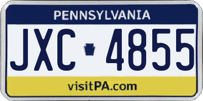 PA license plate JXC4855