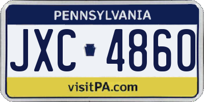 PA license plate JXC4860