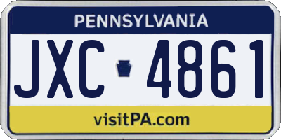 PA license plate JXC4861