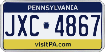 PA license plate JXC4867