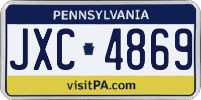 PA license plate JXC4869