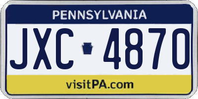 PA license plate JXC4870