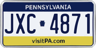PA license plate JXC4871