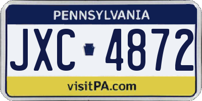 PA license plate JXC4872