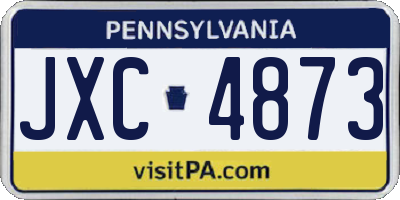PA license plate JXC4873
