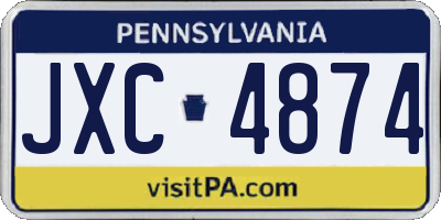 PA license plate JXC4874