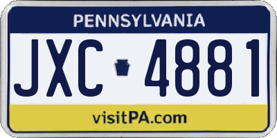 PA license plate JXC4881