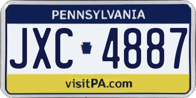 PA license plate JXC4887