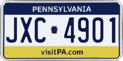 PA license plate JXC4901