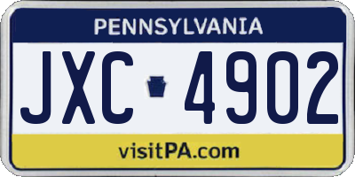 PA license plate JXC4902