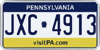PA license plate JXC4913