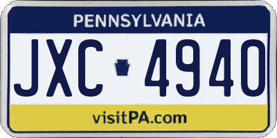 PA license plate JXC4940