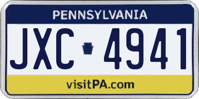 PA license plate JXC4941