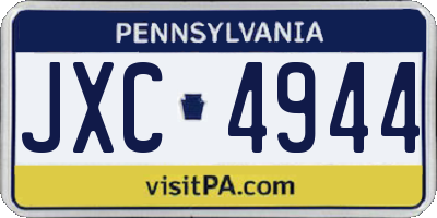 PA license plate JXC4944