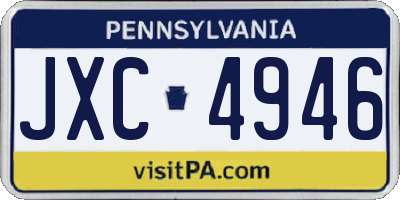 PA license plate JXC4946