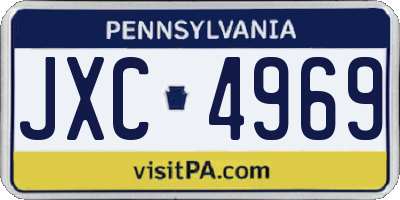 PA license plate JXC4969