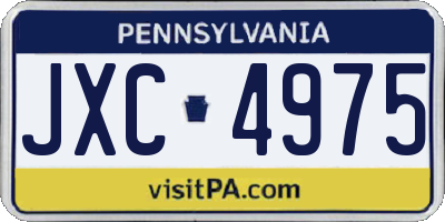 PA license plate JXC4975