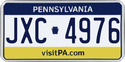 PA license plate JXC4976