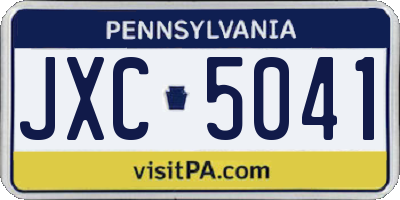 PA license plate JXC5041