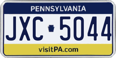 PA license plate JXC5044