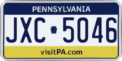 PA license plate JXC5046