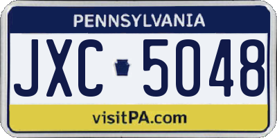 PA license plate JXC5048