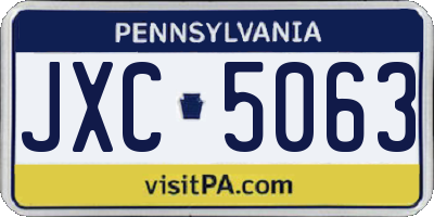 PA license plate JXC5063