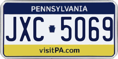 PA license plate JXC5069