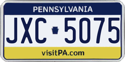 PA license plate JXC5075