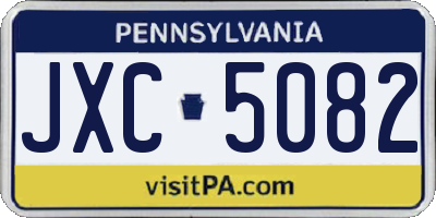PA license plate JXC5082