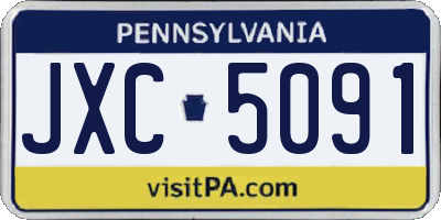 PA license plate JXC5091