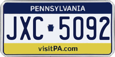 PA license plate JXC5092