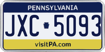 PA license plate JXC5093