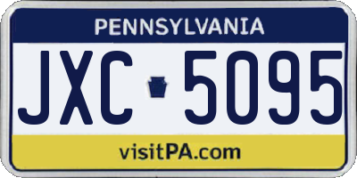 PA license plate JXC5095