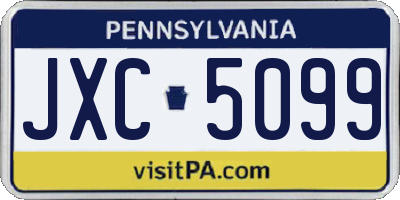 PA license plate JXC5099