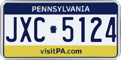PA license plate JXC5124