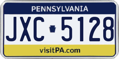 PA license plate JXC5128